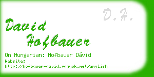 david hofbauer business card